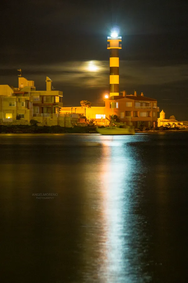 faro el estacio, fotografía nocturna en San Javier