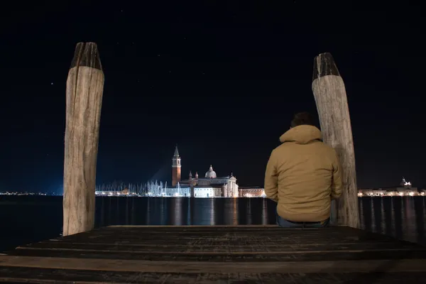 anochecer en venecia, fotografía nocturna en Venezia