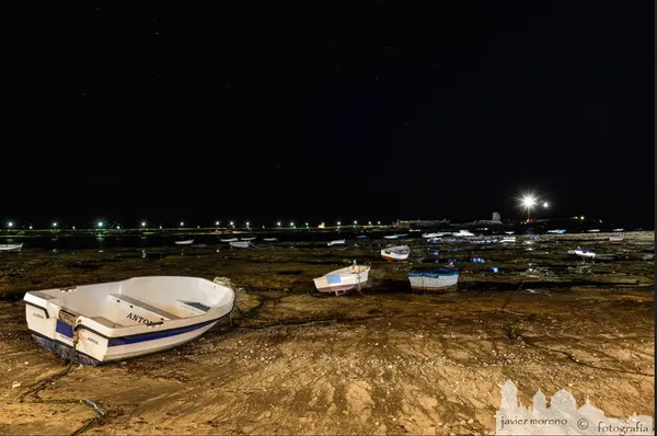 faro san sebastian, fotografía nocturna en Cádiz