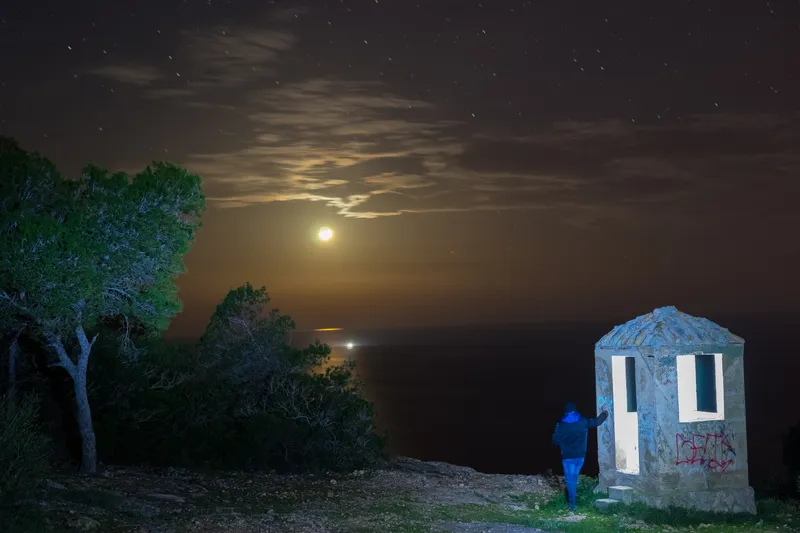 contemplando la luna
