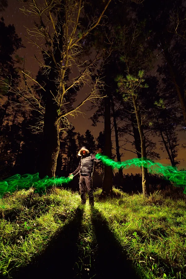 emerald demon, fotografía nocturna en Cerceda