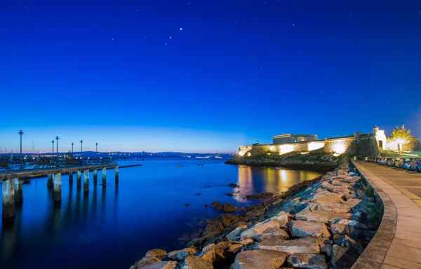 alrededores del castillo de san antn, fotografía nocturna en A Coruña