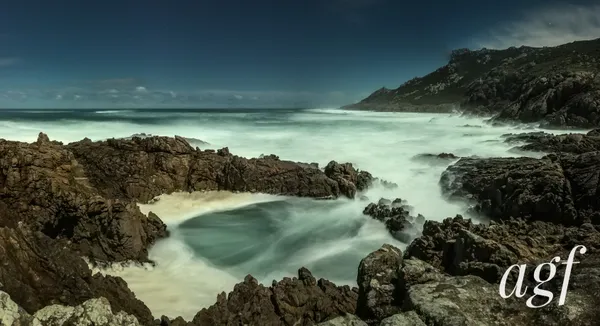 piscina natural en punta roncudo, fotografía nocturna en Ponteceso