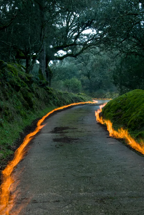 camino en llamas