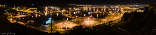 puerto de el musel y vista de gijn, fotografía nocturna en Gijón