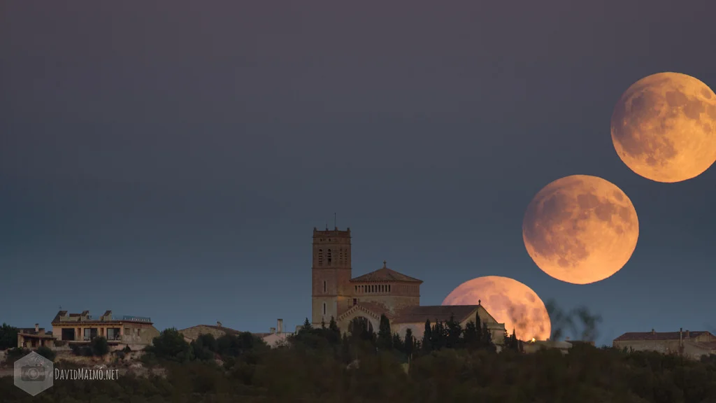 secuencia lunar durante el eclipse