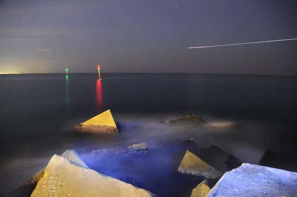 al otro lado del espign, fotografía nocturna en Barcelona